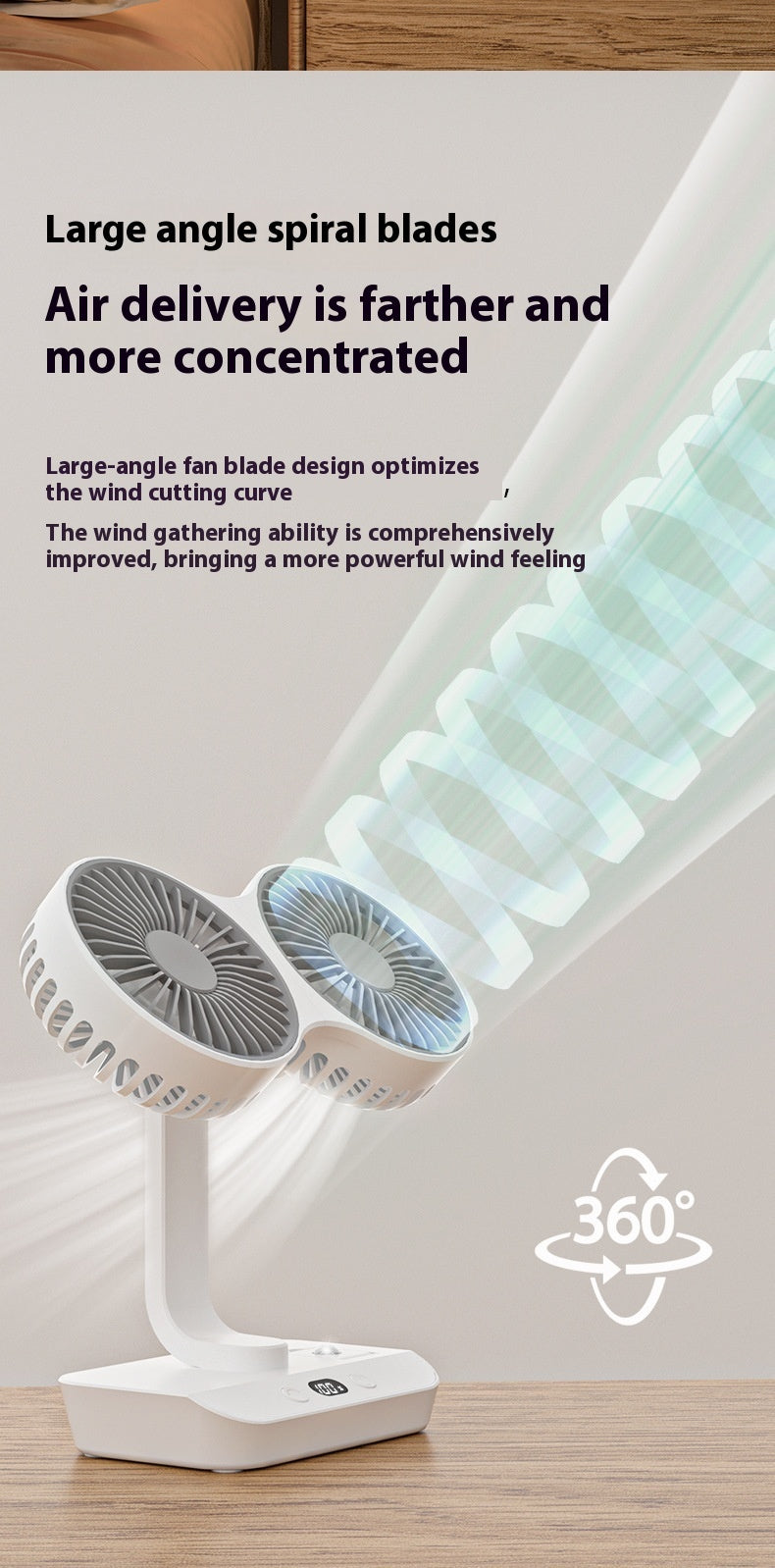 Ondaum Multi-Functional Dual Head Ultra Endurance Small Fan
