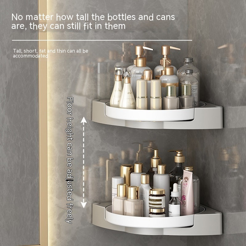 Rotating Bathroom Triangle Storage Rack Wall-mounted Punch-free Corner Shower Gel