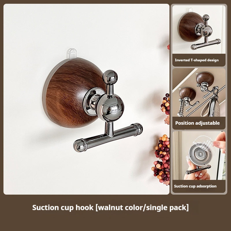 Wood Grain Sucker Hook Strong No Punch