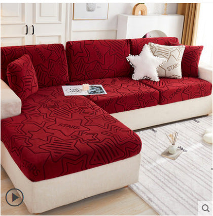 Stretch Jacquard Fleece Non-slip Sofa Cover
