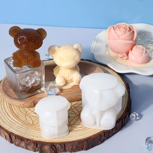 Silicone Bear-Shaped Ice Cube and Candy Mold