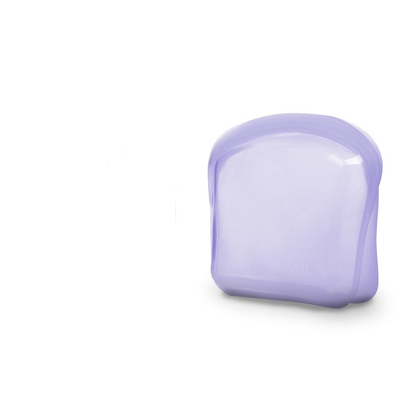 Purple hairbrush on a white background