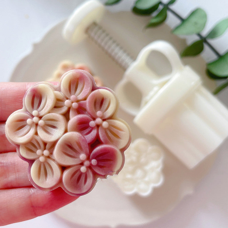 Mini Mooncake Hand Press Mold – Flower Design