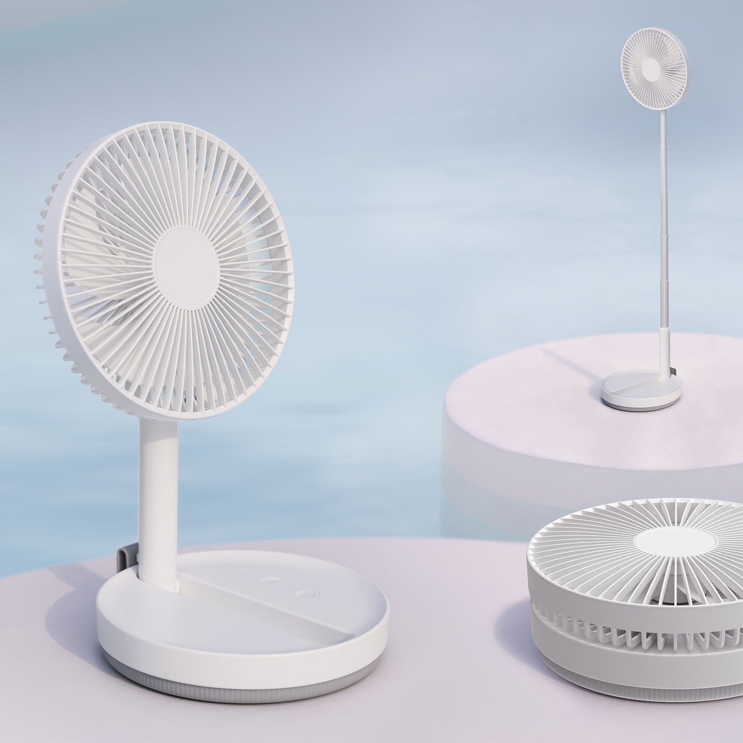 Rotating Small Fan Household Student Dormitory Folding Floor Fan Portable Mini Office Desktop