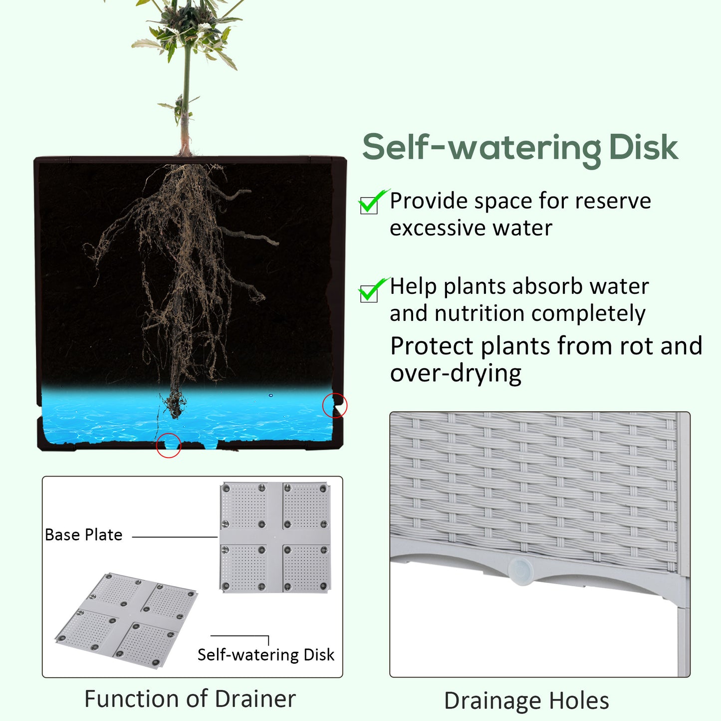2-Piece Elevated Self-Watering Garden Bed
