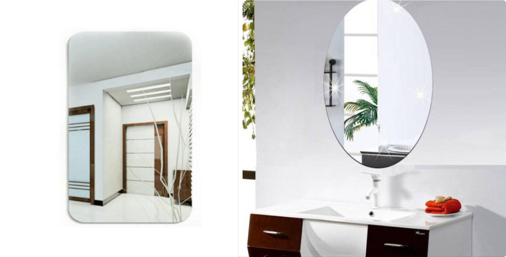 Oval Self-Adhesive Acrylic Mirror Wall Sticker