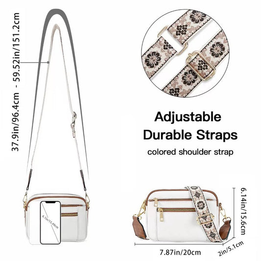 Ladies’ Two-Tone PU Leather Small Square Crossbody Bag