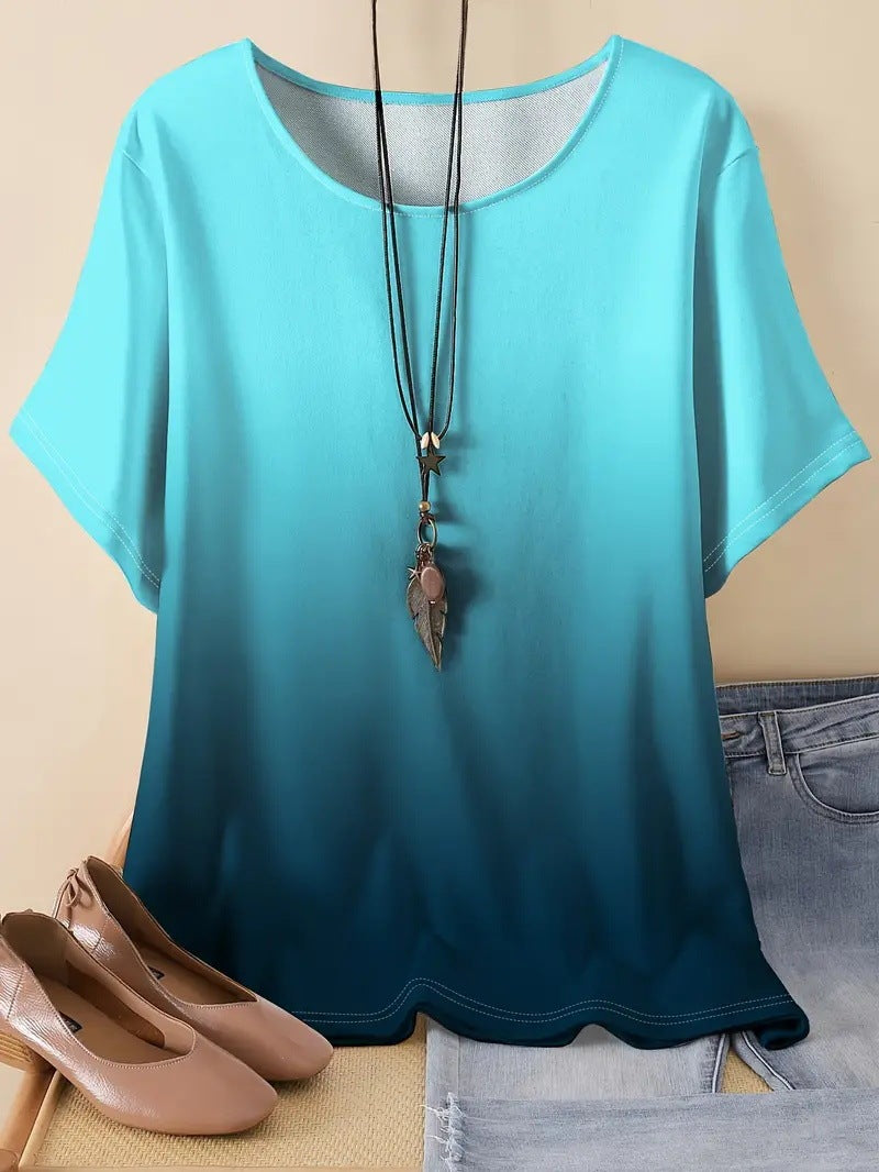 Casual Sports Loose Round Neck Short Sleeve T-Shirt