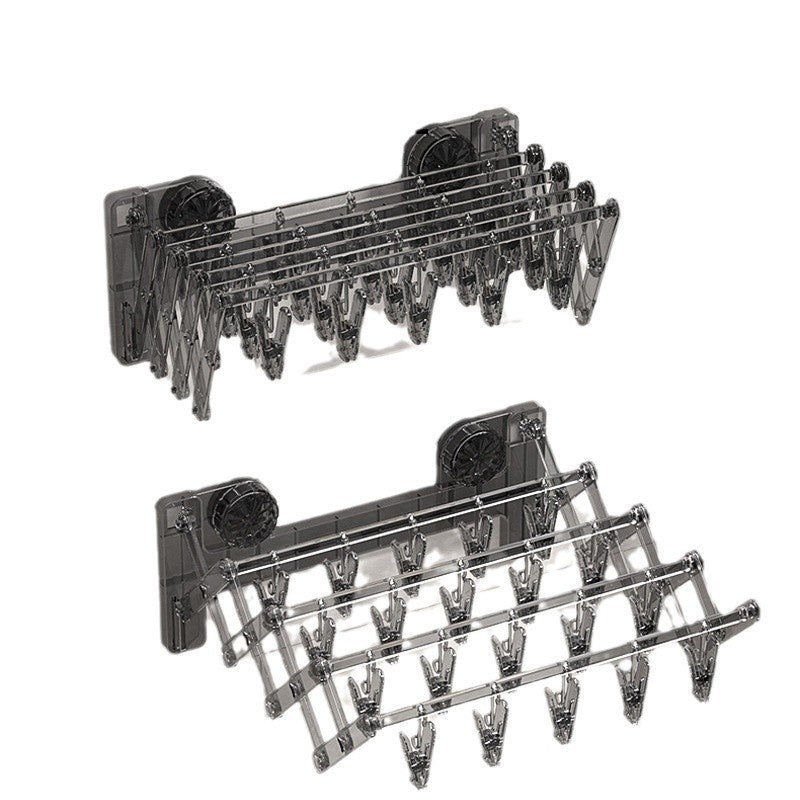 Suction Cup Socks Foldable Drying Punch Free Towel Rack