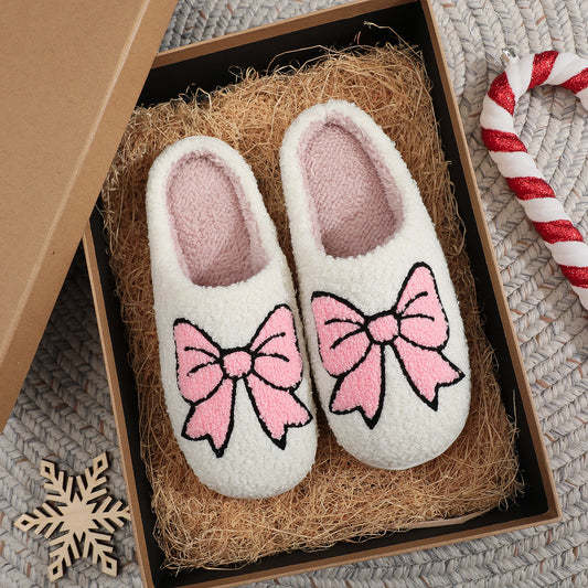 Creative New Cute Bow Cotton Slippers Women