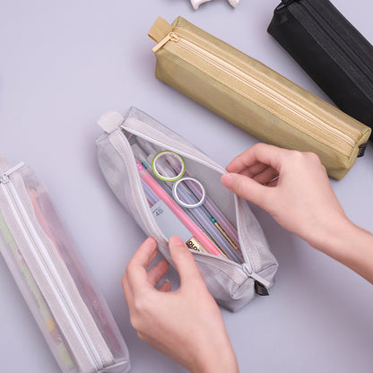 Simple Nylon Zipper Pencil Bag for Students