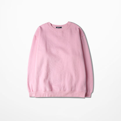 Seasonal Solid Color Plush Pullover Sweater – Loose Fit