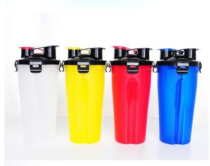 Portable 2-in-1 Pet Water & Food Bottle with Collapsible Bowl
