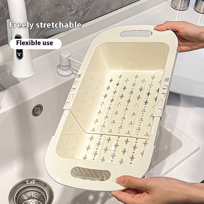 Kitchen Retractable Drain Rack Washing Basin Household