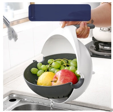 Double Drain Basket Bowl for Kitchen Washing & Straining