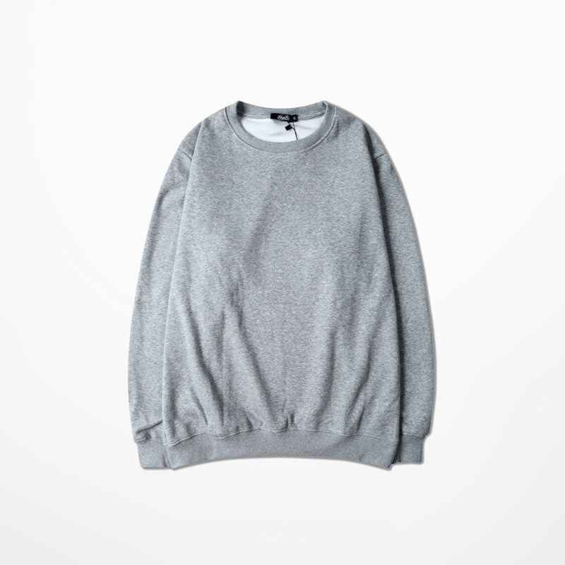 Seasonal Solid Color Plush Pullover Sweater – Loose Fit