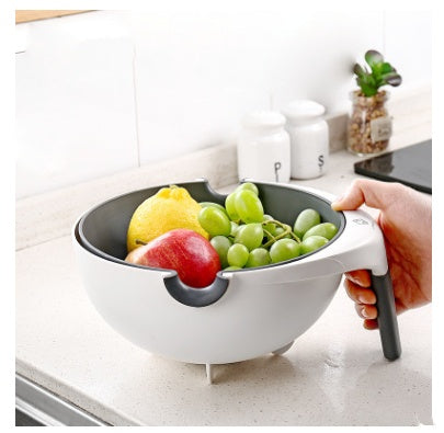 Double Drain Basket Bowl for Kitchen Washing & Straining