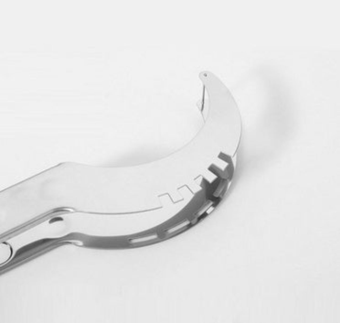 Clear visor with metal frame on a white background