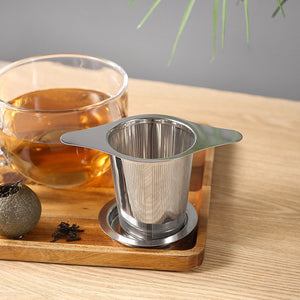 304 Stainless Steel Binaural Tea Filter With Bottom