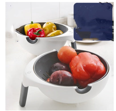 Double Drain Basket Bowl for Kitchen Washing & Straining