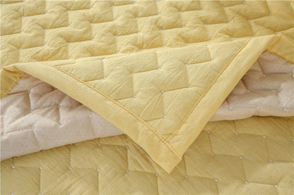 Plush Non-Slip Quilted Sofa Cushion – Solid Color
