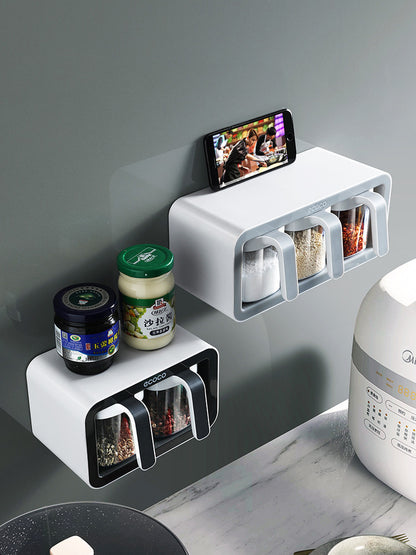 Integrated Multi-Compartment Spice Box with Salt Shaker