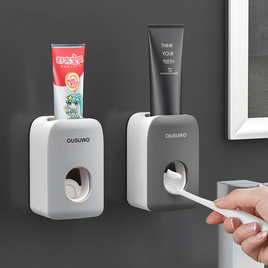 Wall-Mounted Toothpaste And Toothbrush Rack Set Toothpaste Rack Lazy Squeezer