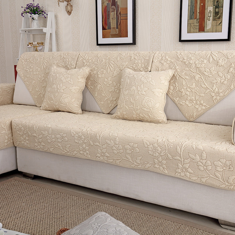 Ondaum Pure Cotton Sofa Cushion - Four Seasons General Fabric Non-slip Sofa Cover