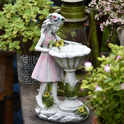 Solar Flower Fairy Resin Ornament – Outdoor Garden Angel Decoration