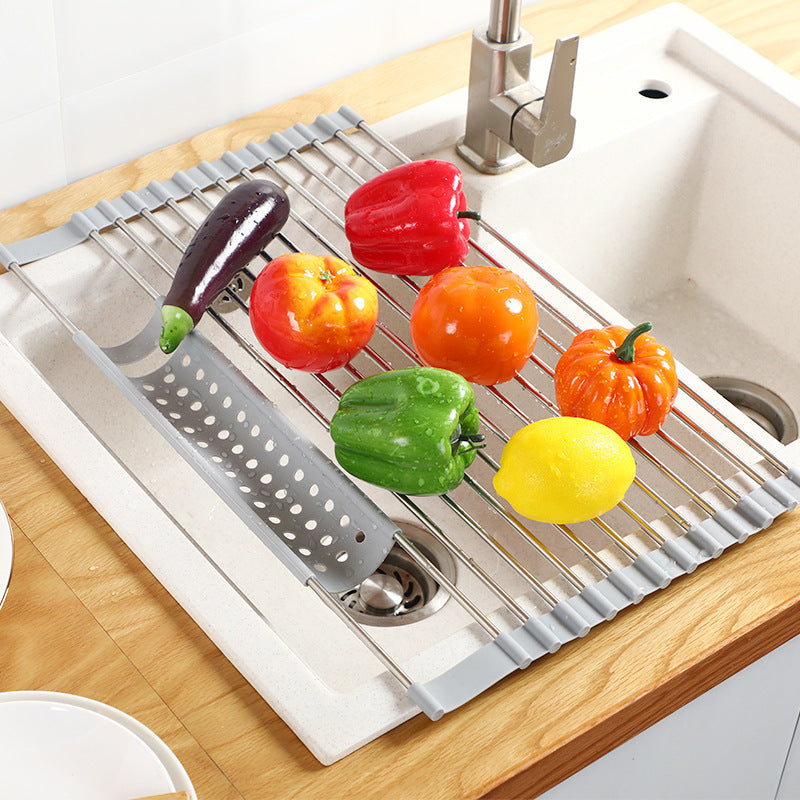 Kitchen Sink Tableware Fruit And Vegetable Drain Rack