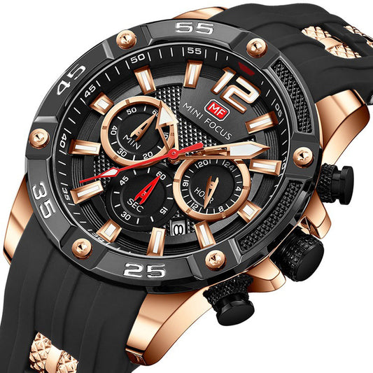 Minifix Fox Quartz Watch – Luminous Casual Men’s Watch with Silicone Strap