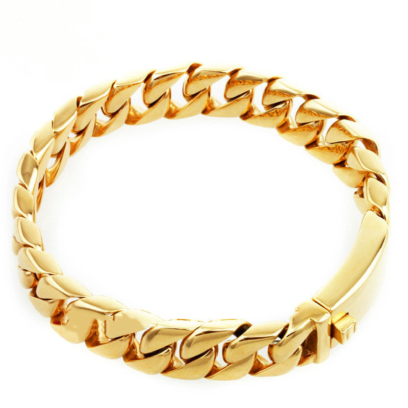 European American Thick Titanium Steel Chain Bracelet