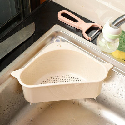 Triangle Kitchen Sink Drain Basket with Suction Cup