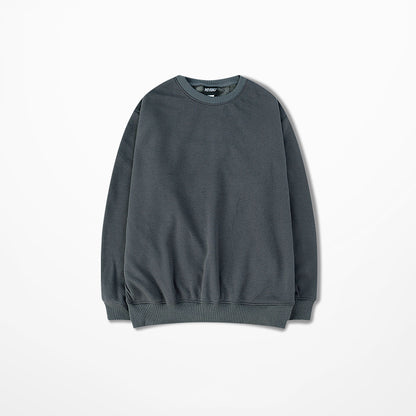 Seasonal Solid Color Plush Pullover Sweater – Loose Fit