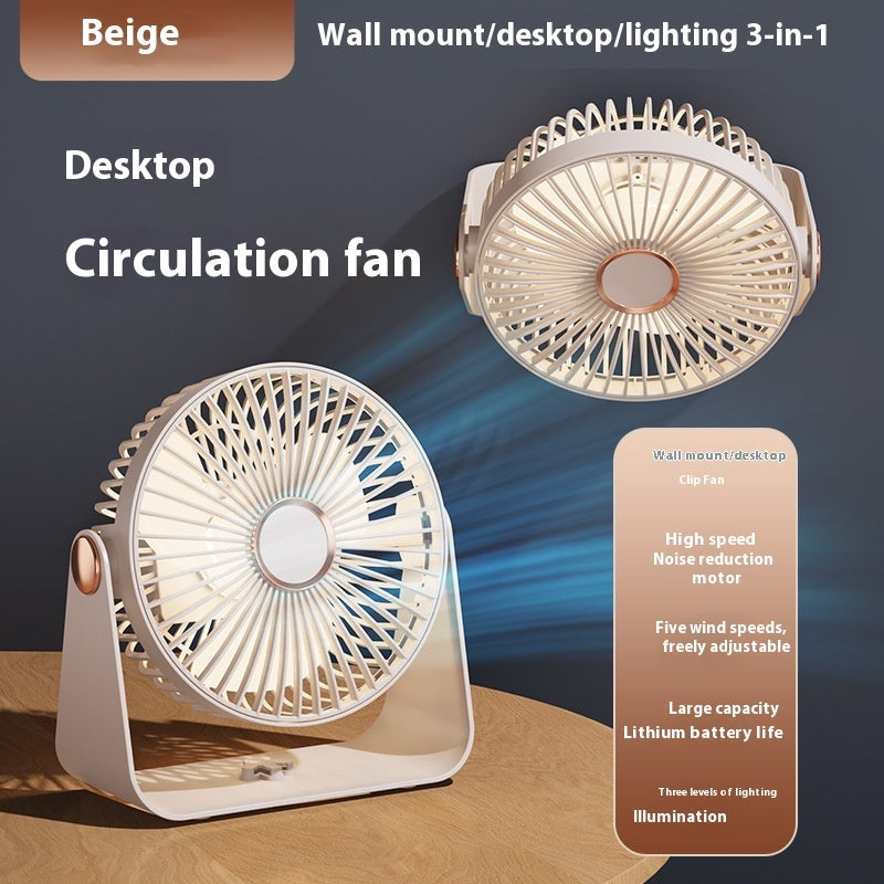 Clip Fan USB Lighting Desktop Household Fan Portable