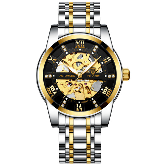 TEVISE Automatic Mechanical Men’s Watch – Waterproof Hollow Design