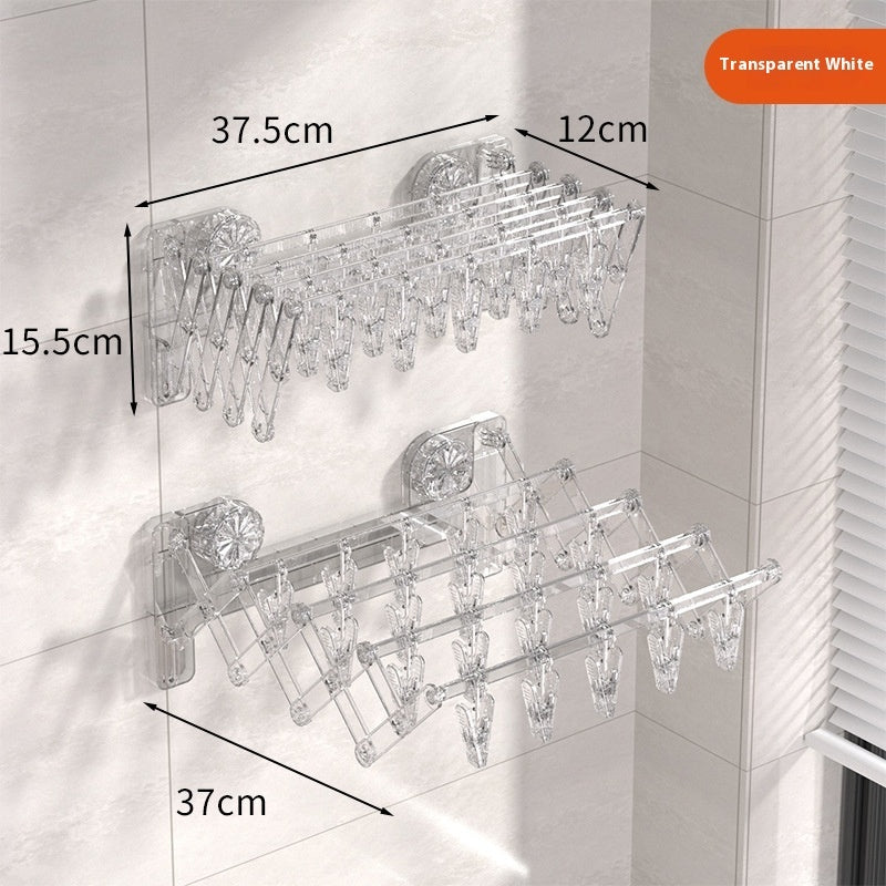 Suction Cup Socks Foldable Drying Punch Free Towel Rack
