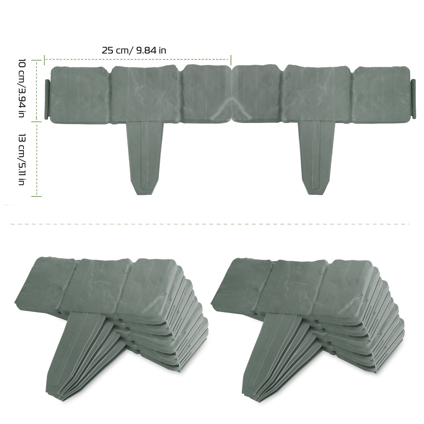 20PCS No-Dig Garden Edging Border – Imitation Stone Effect, Flexible & Weather-Resistant