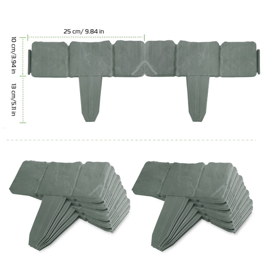 20PCS No-Dig Garden Edging Border – Imitation Stone Effect, Flexible & Weather-Resistant