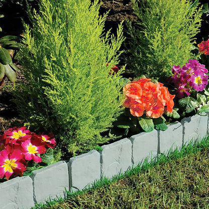 20PCS No-Dig Garden Edging Border – Imitation Stone Effect, Flexible & Weather-Resistant