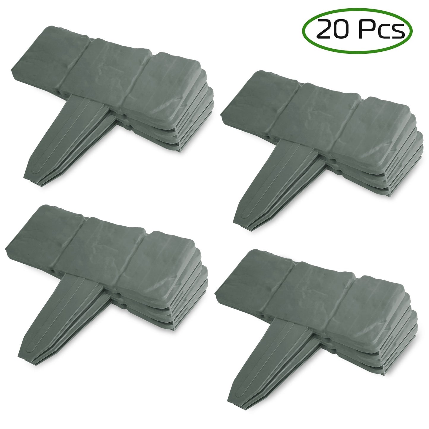 20PCS No-Dig Garden Edging Border – Imitation Stone Effect, Flexible & Weather-Resistant