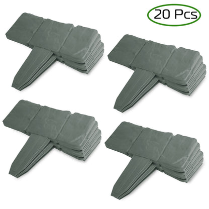 20PCS No-Dig Garden Edging Border – Imitation Stone Effect, Flexible & Weather-Resistant