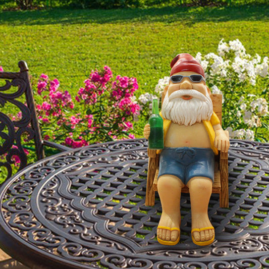 Resin Dwarf Recliner Garden Ornament