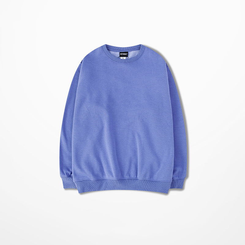 Seasonal Solid Color Plush Pullover Sweater – Loose Fit