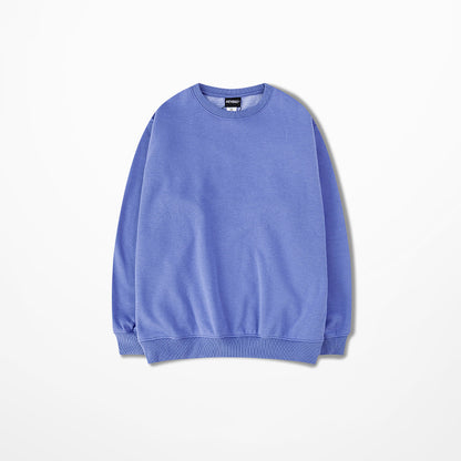 Seasonal Solid Color Plush Pullover Sweater – Loose Fit