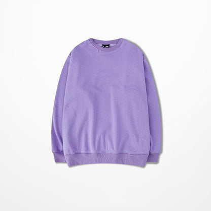Seasonal Solid Color Plush Pullover Sweater – Loose Fit