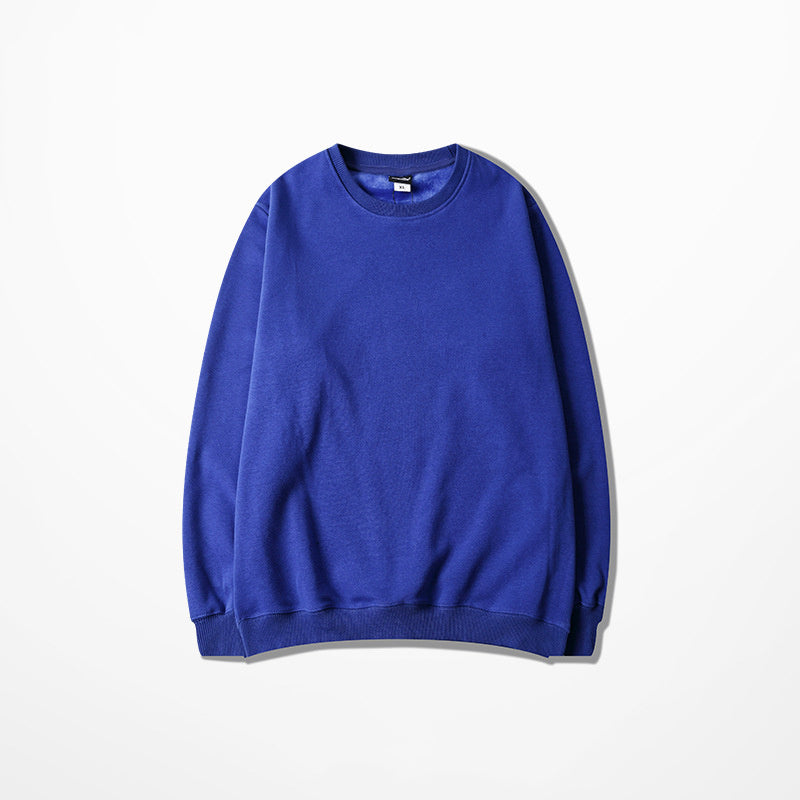 Seasonal Solid Color Plush Pullover Sweater – Loose Fit