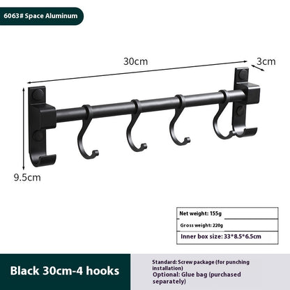 Door Punch-free Alumimum Hook Storage Rack