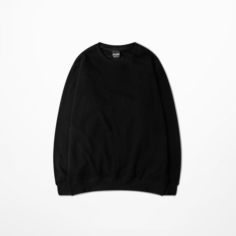 Seasonal Solid Color Plush Pullover Sweater – Loose Fit