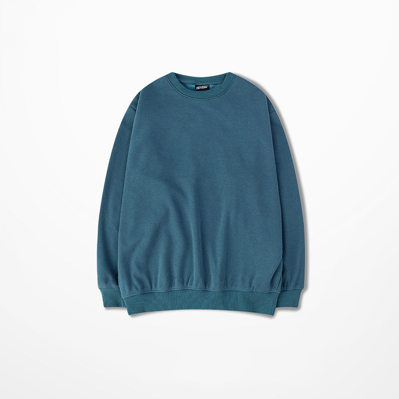 Seasonal Solid Color Plush Pullover Sweater – Loose Fit